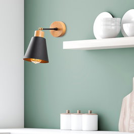 Opviq Manavgat - N-610 Lámpara de pared Negro y Roble
